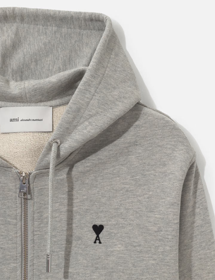 Zipped Cotton Hoodie With Ami De Coeur