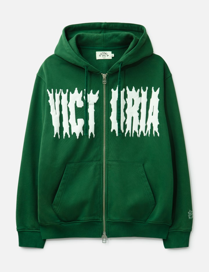 Spiky Script Zip Hooded Sweatshirt