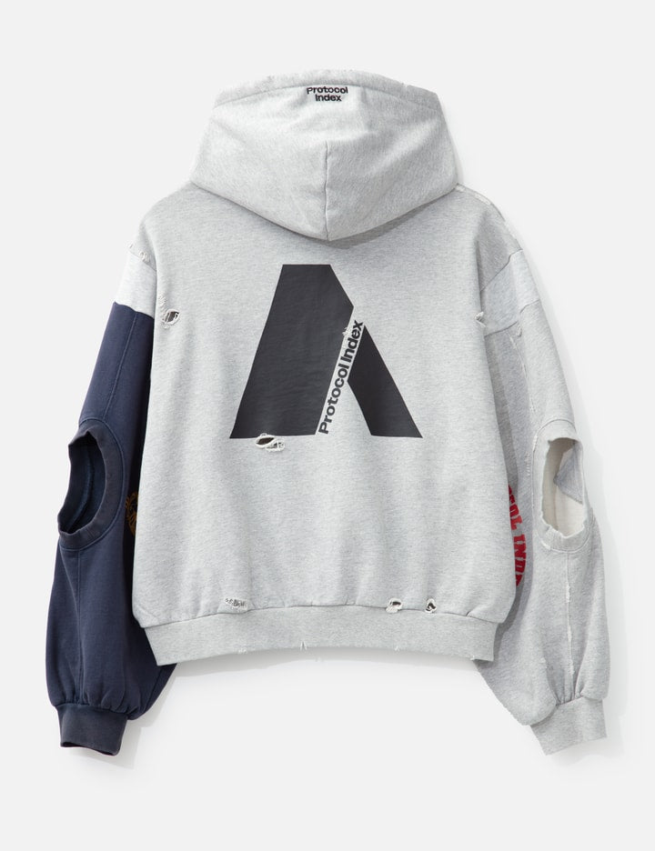 Reconstructed Sweatshirts Zip Hoodie