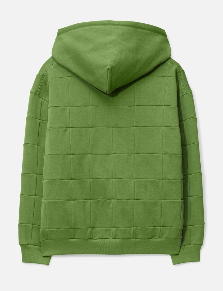 Green Patchwork Zip Up Hoodie