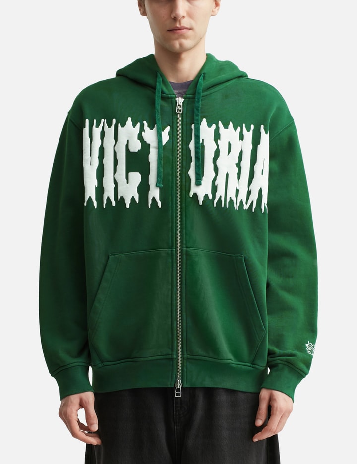 Spiky Script Zip Hooded Sweatshirt