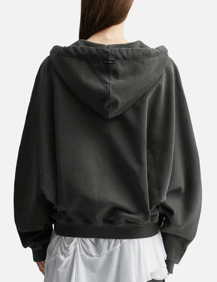 Laced Multi-Drawstring Zip-Up Hoodie