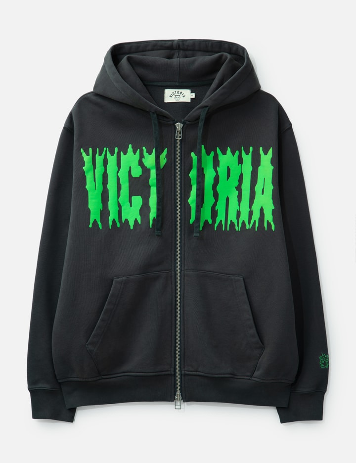 Spiky Script Zip Hooded Sweatshirt