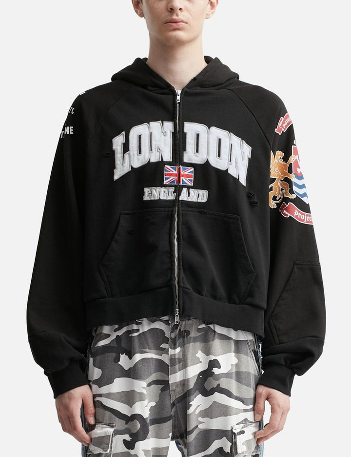 Reconstructed Folded Zip Hoodie