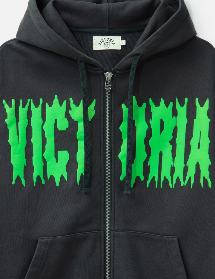 Spiky Script Zip Hooded Sweatshirt