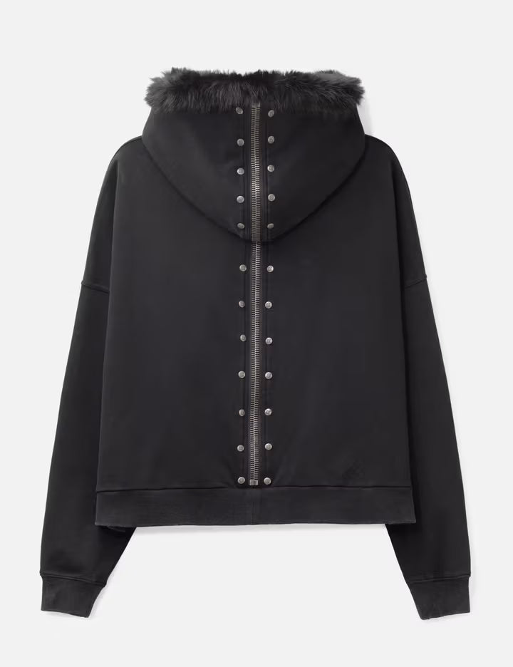 "Nyra" Zip-Up Hoodie With Detachable Fur Trim Hood