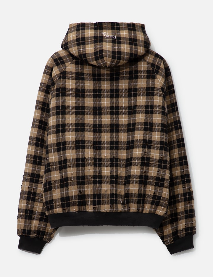 Plaid Shearling Hoodie