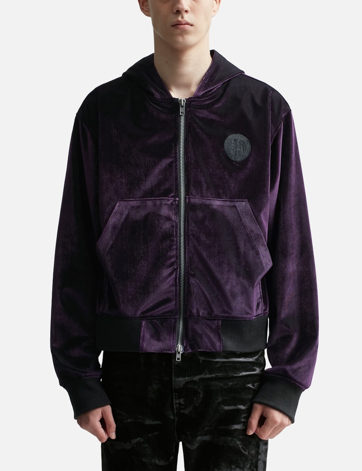 Austrian Church Patch-Up Purple Velvet Zipped Hoodie