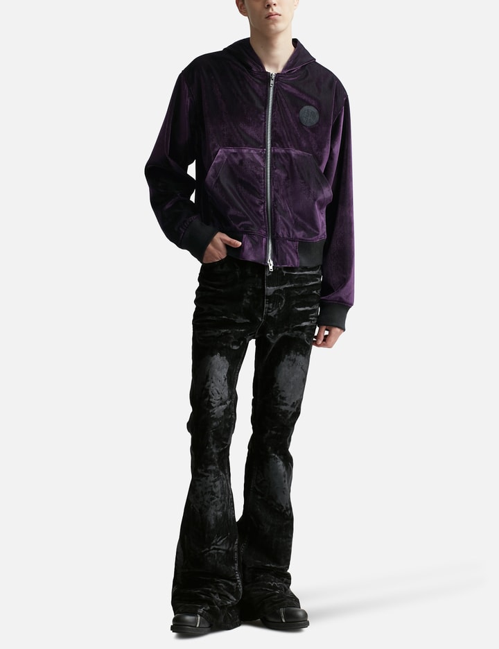 Austrian Church Patch-Up Purple Velvet Zipped Hoodie