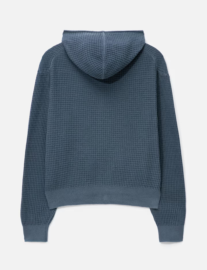 Waffle Cotton Color Dyed Hoodie Zip-up