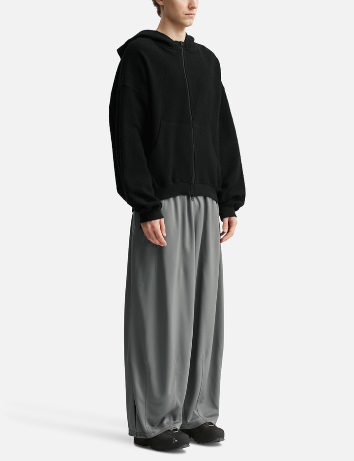 Curved Zip-Up Round Hem Hoodie