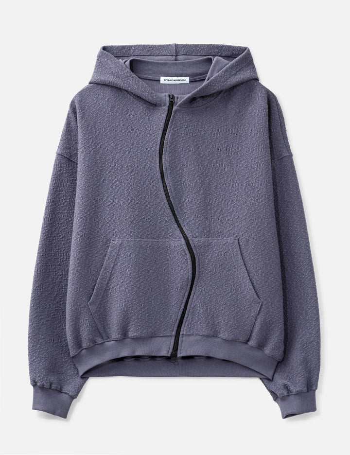 Curved Zip-Up Round Hem Hoodie