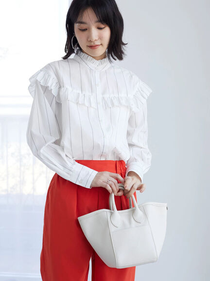 Aomori Stand Frilled Blouse