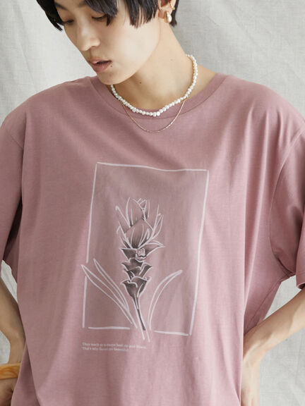 Alleta Flower Photo Print Cut Pullover