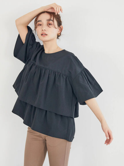 Blouse Half Sleeve Akigawa Tiered