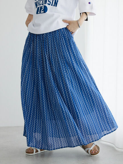 Rok Maxi Hanaten Indian Cotton Pattern Skirt Bobo Tokyo