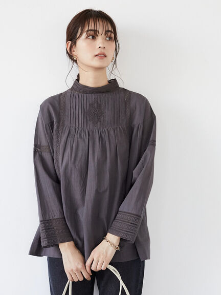 Momiro Sleeve Lace High Neck