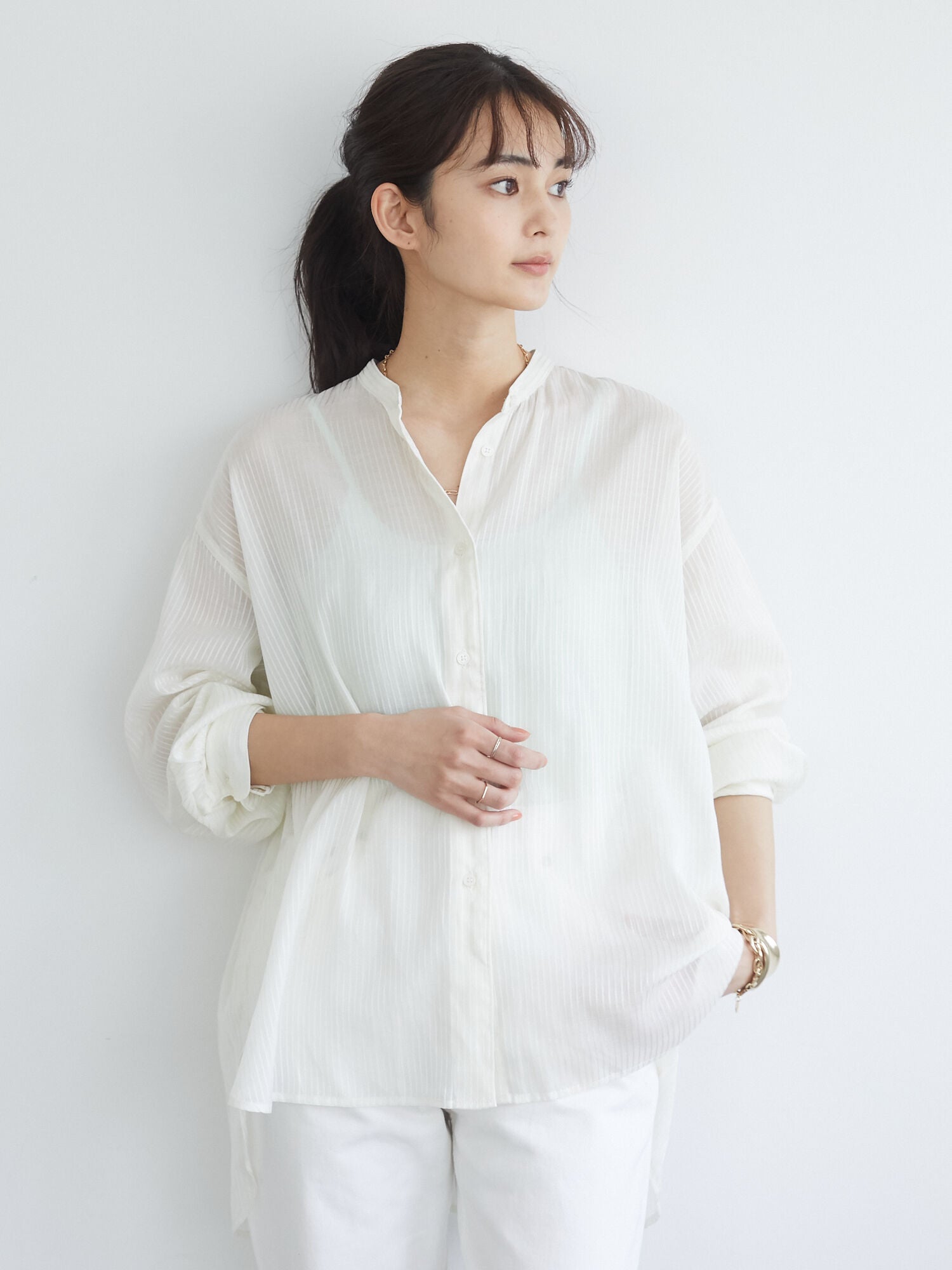 Marina Collar Sheer Shirt