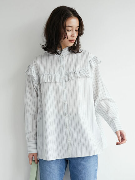 Aomori Stand Frilled Blouse