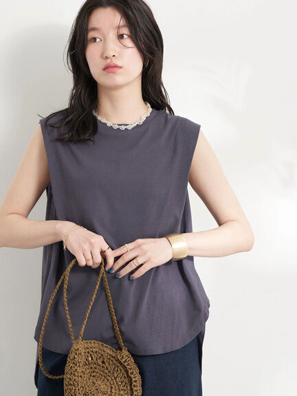 sleevsless tops Iwaki Sleeveless Tuck Cut Pullover