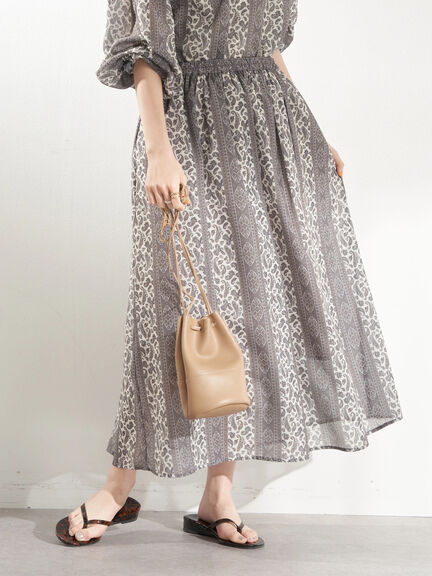 Rok flare Etna Pattern Gathered Skirt