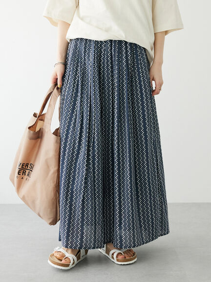 Rok Maxi Hanaten Indian Cotton Pattern Skirt Bobo Tokyo