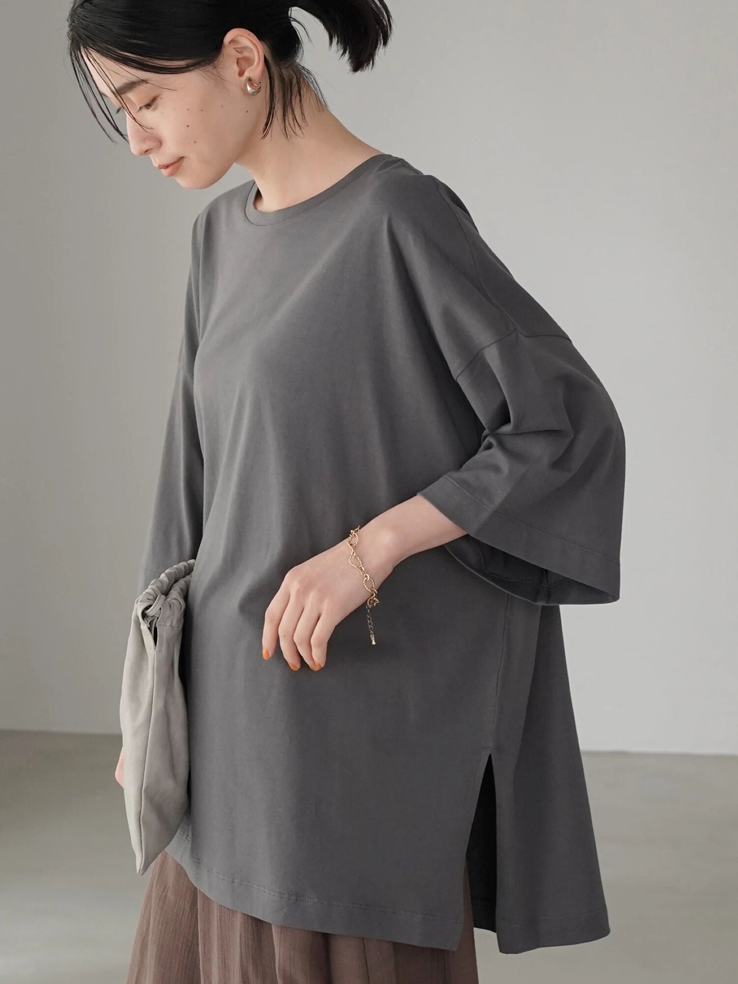 Julie Side Slit Tunic Blouse