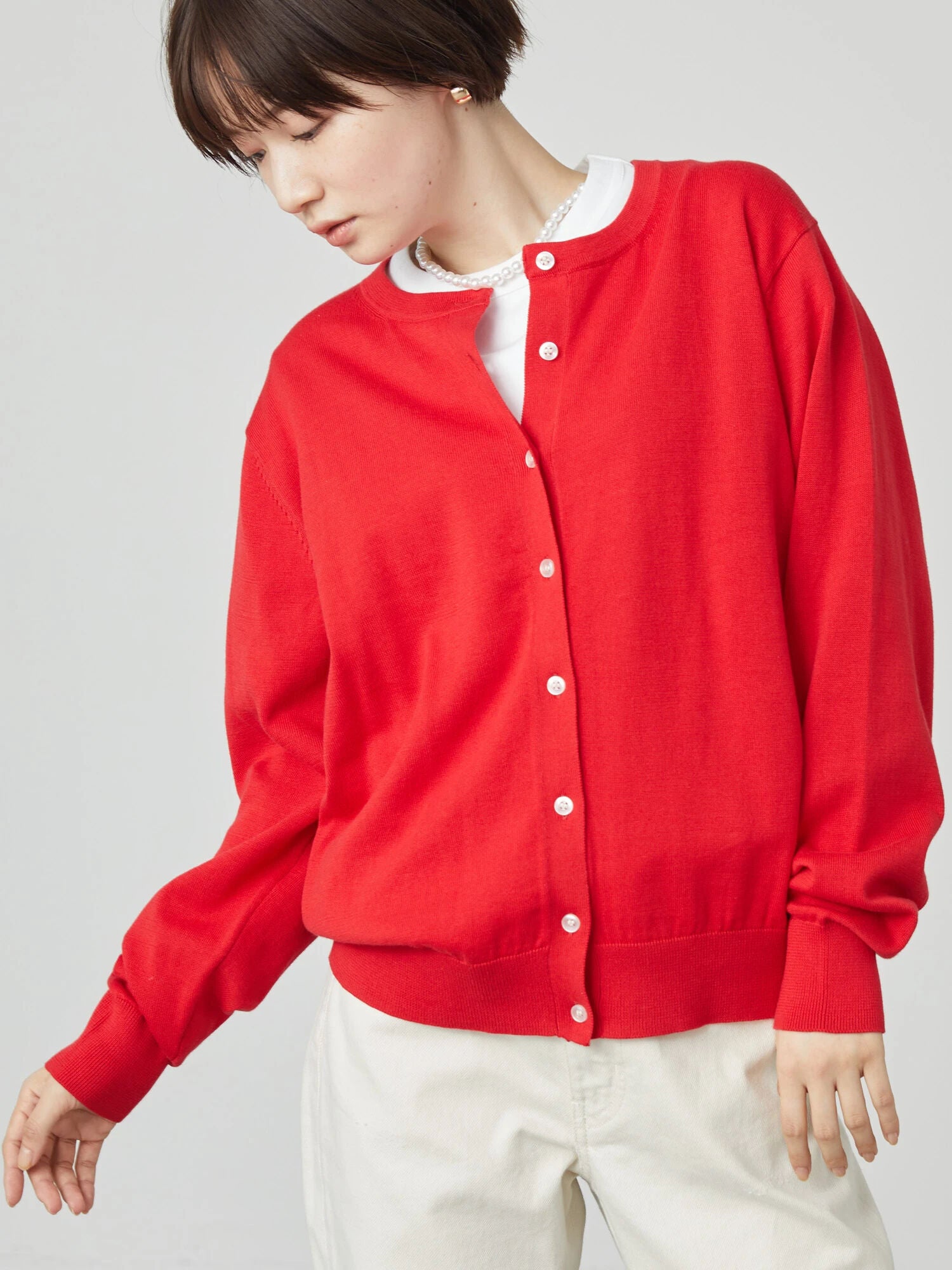 Tevy Crew Neck Knit Cardigan