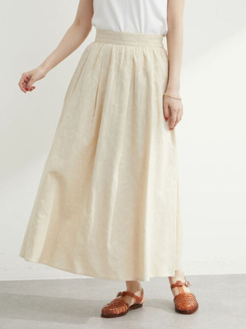 Nanami Indian Cotton Jacquard Long Skirt