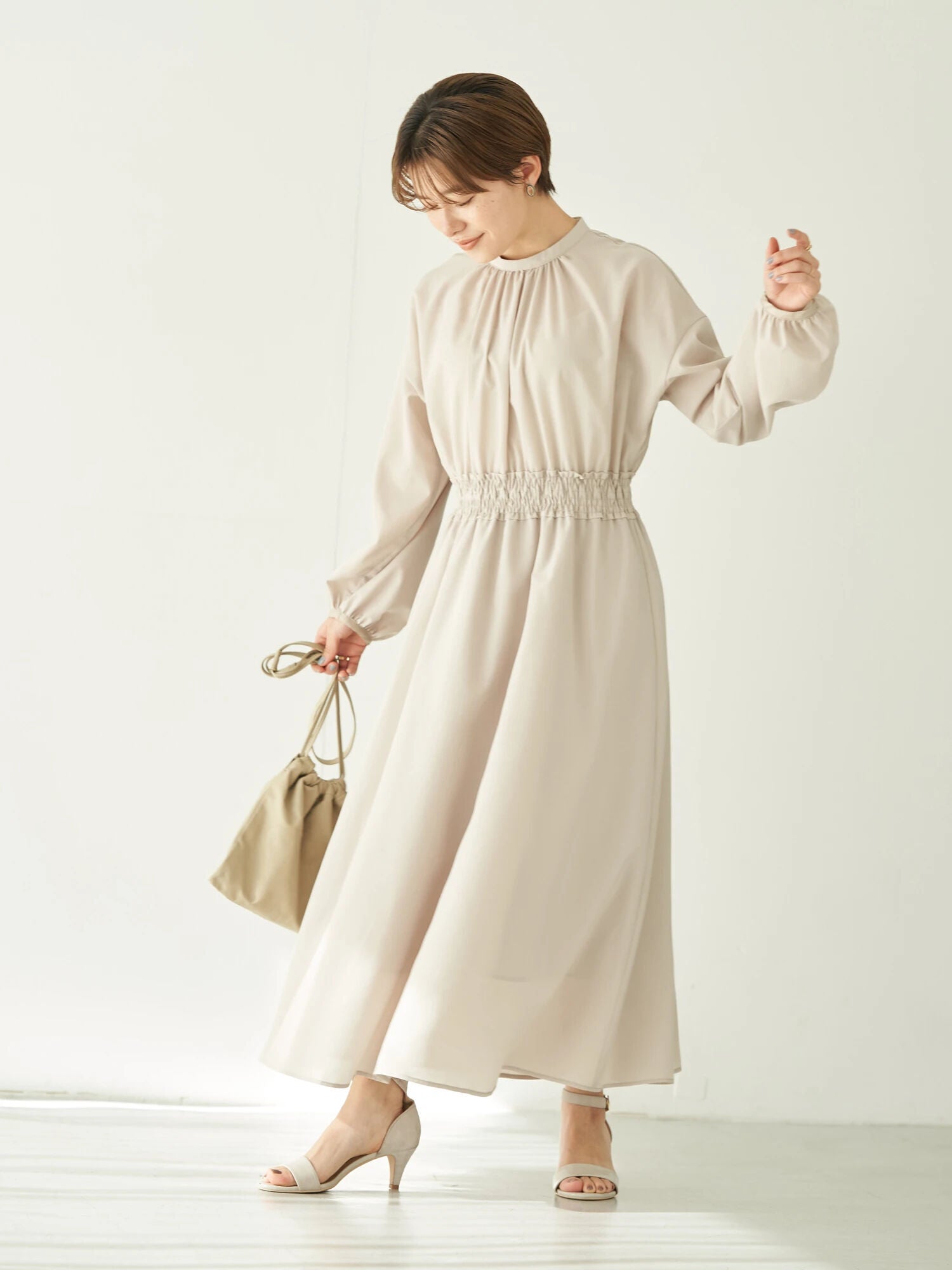 Kameko Shirring Gather Dress