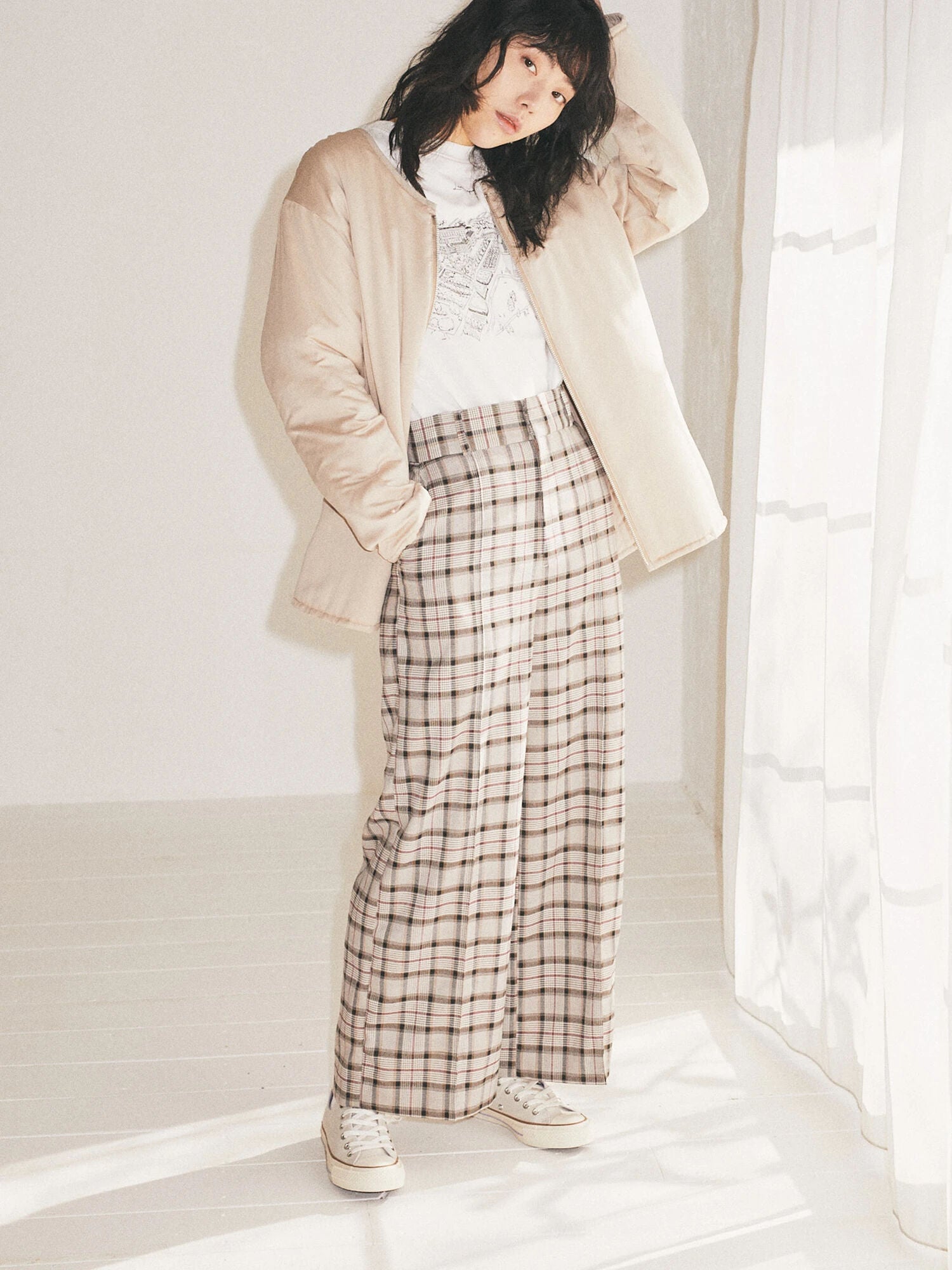 Keito Plaid Wide Pants