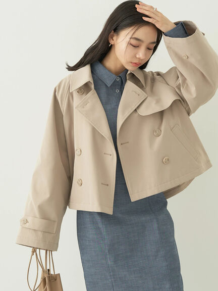 Jaket Crop Wanita Mabel Short Trench Coat Bobo Tokyo