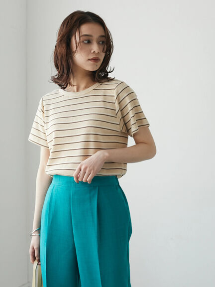 T-shirt garis garis Otaru Border T-Shirt