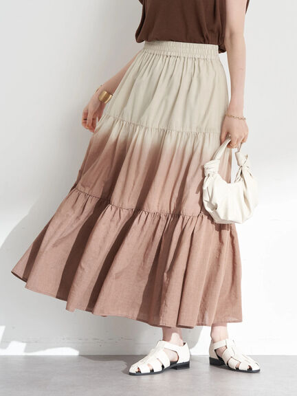 Rok flare Maro Dye Tiered Skirt