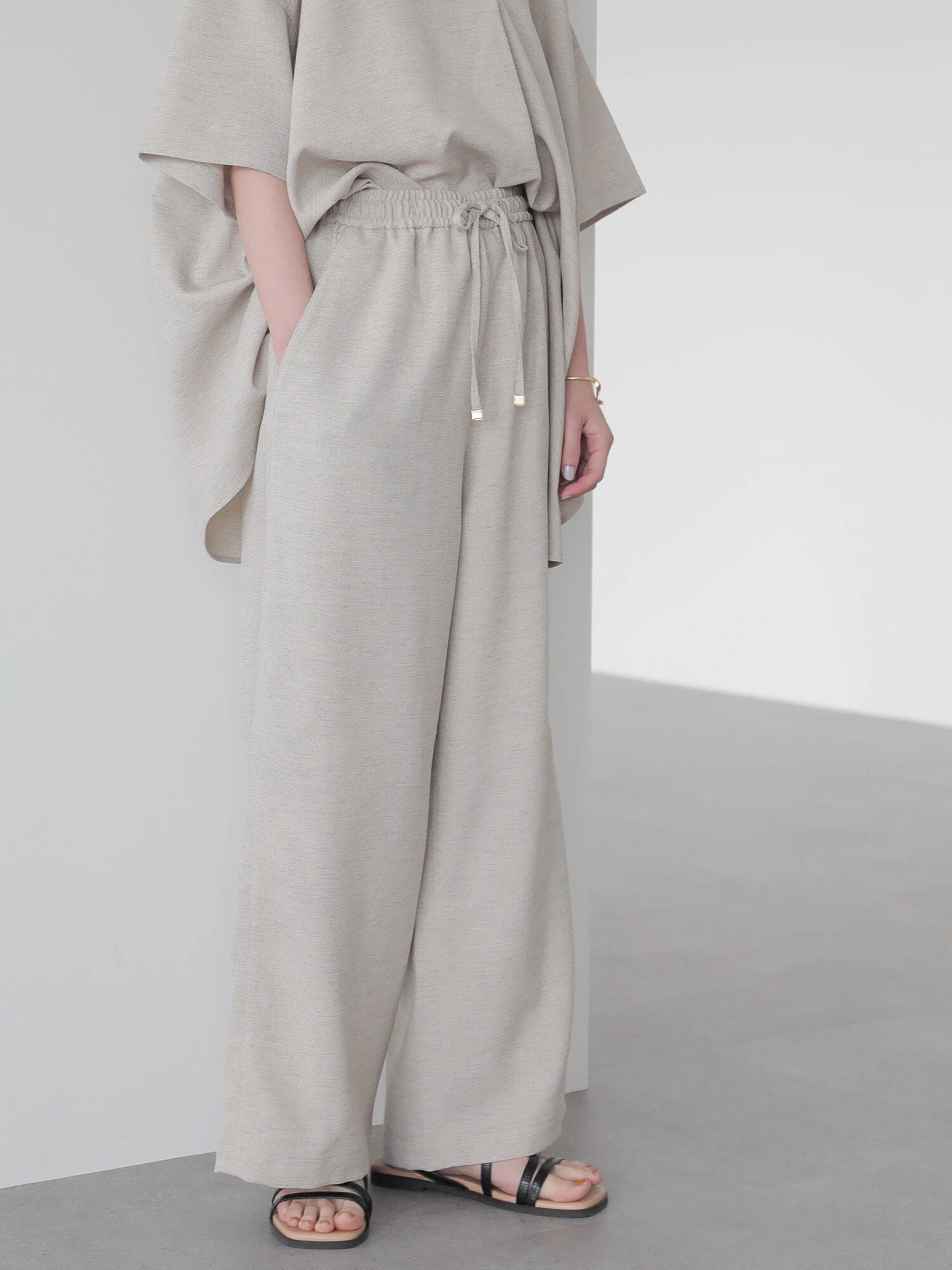 Saki Linen Like Wide Pants