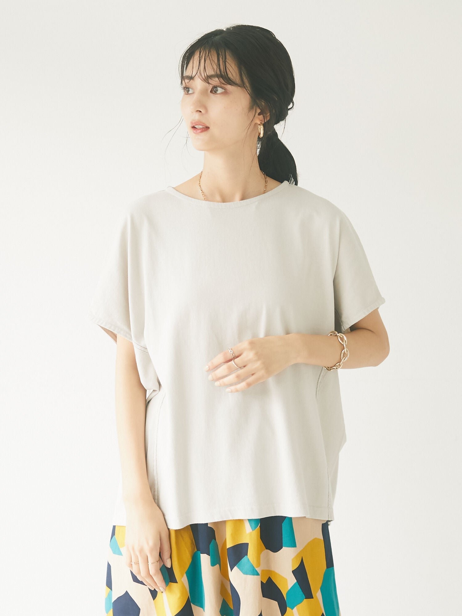 Rachel Color Stitch Dolman T-shirt