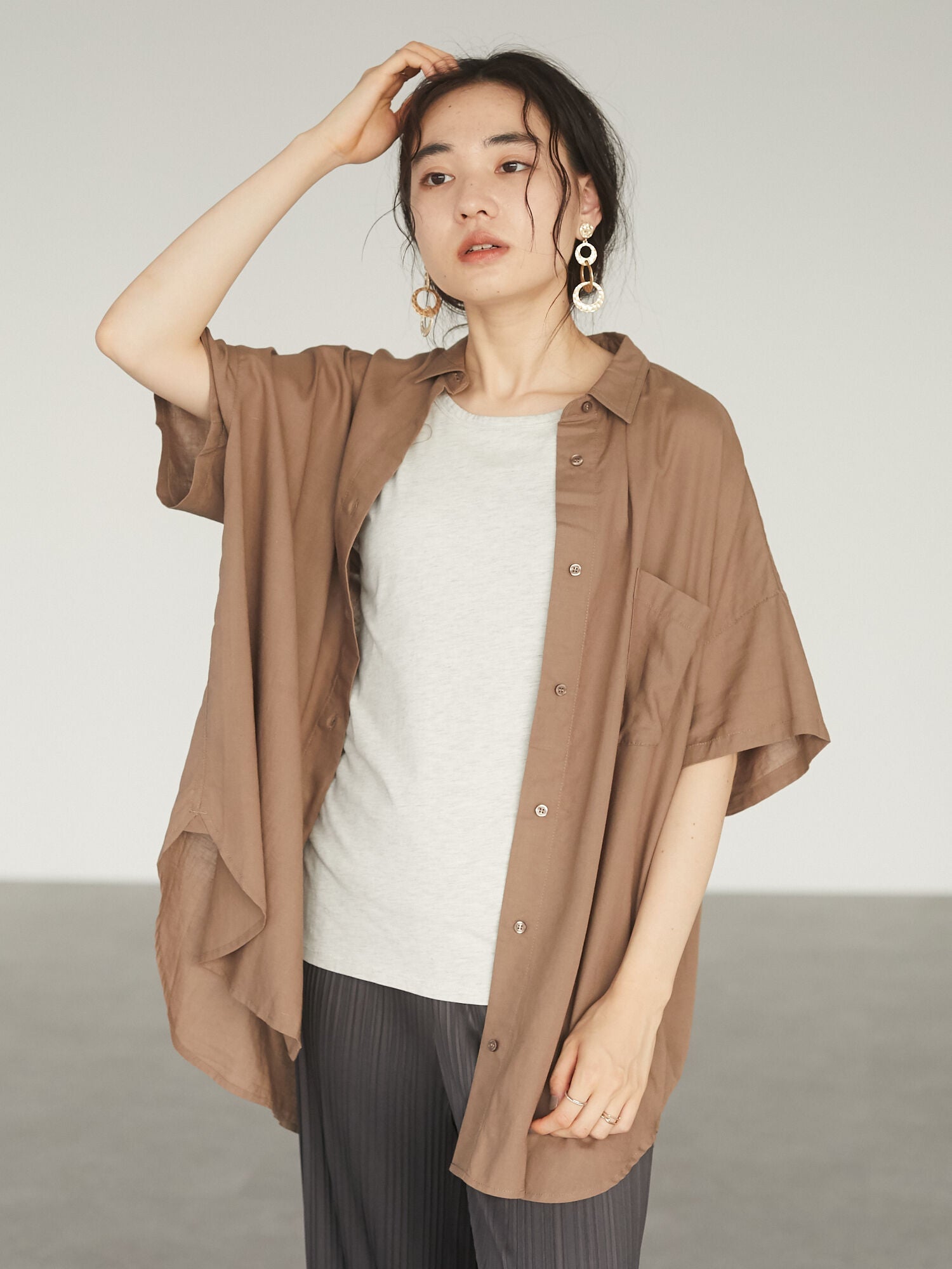 Meghan Drop Shoulder Loose Shirt