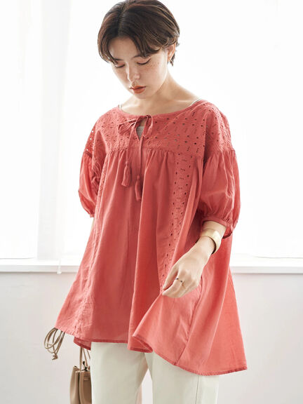 Tunik Lengan Balon Yukata Short Sleeve Lace Tunic