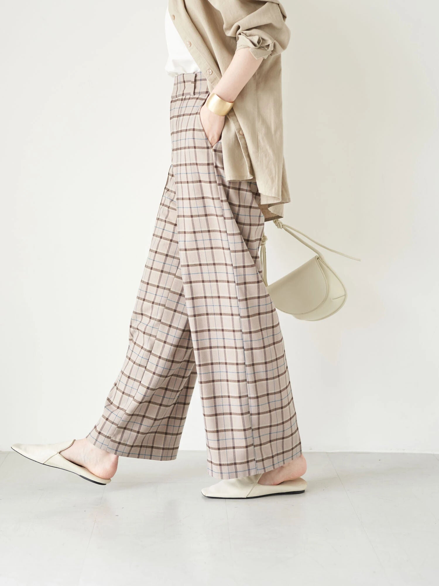 Keito Plaid Wide Pants