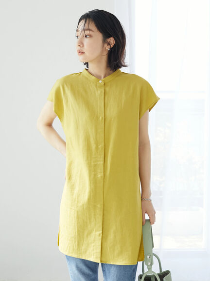 Hiyoku Linen Short Sleeve Tunic