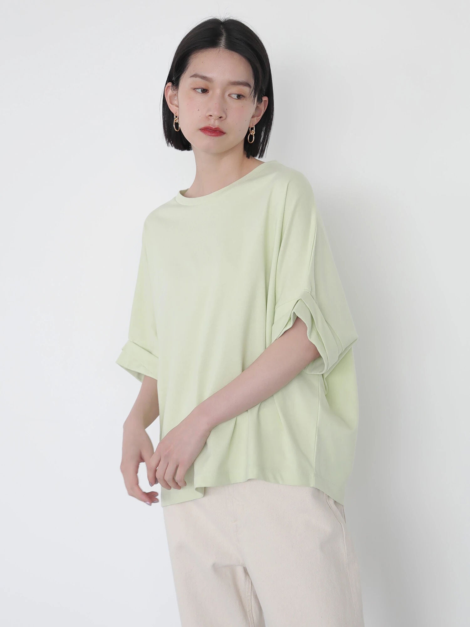 Sakura Folded Short Sleeve Blouse