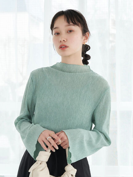 Laury Sheer Pleated Cut Pullover