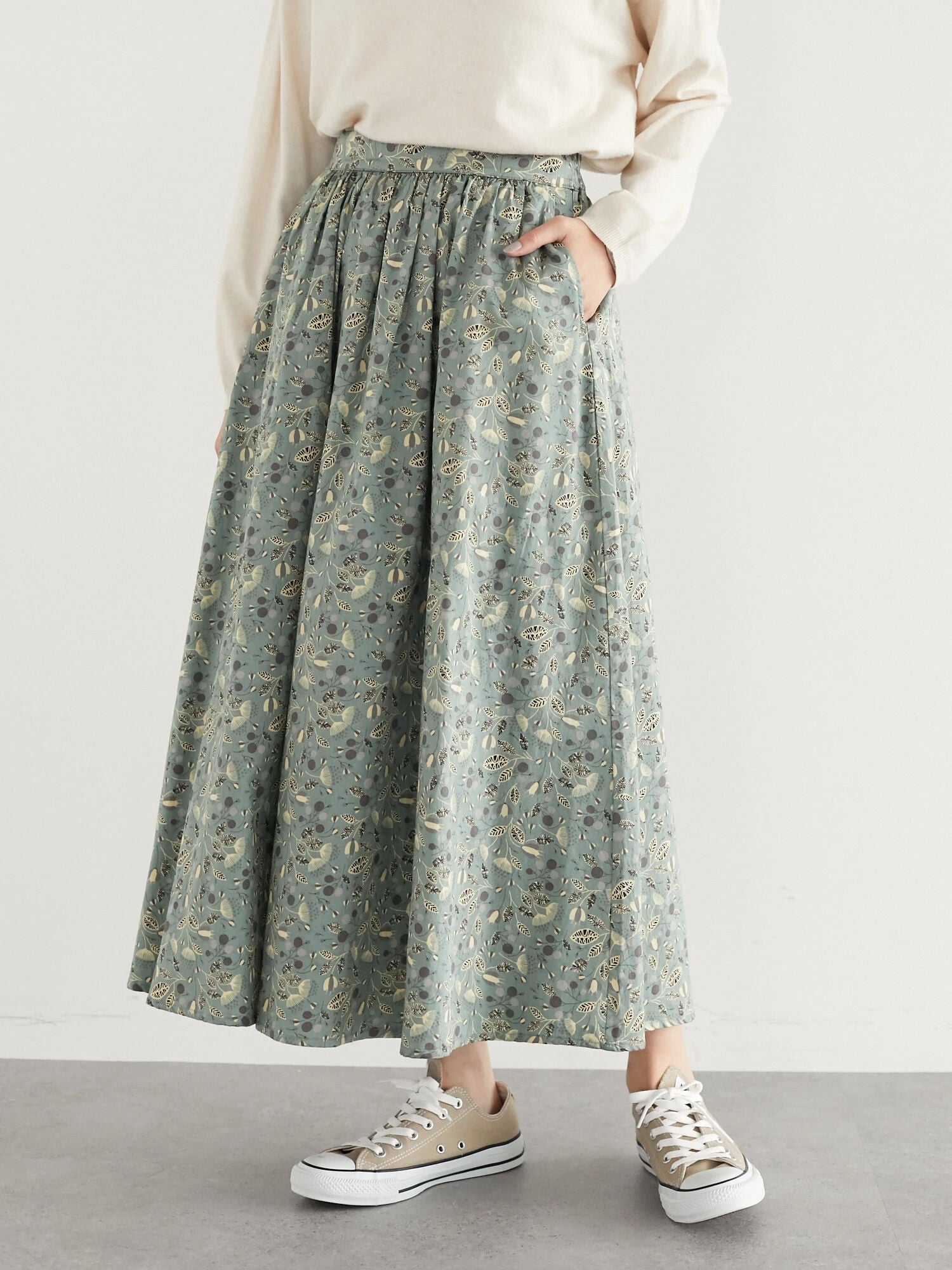 Kath Printed Satin Skirt