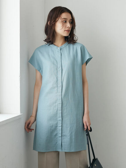 Hiyoku Linen Short Sleeve Tunic