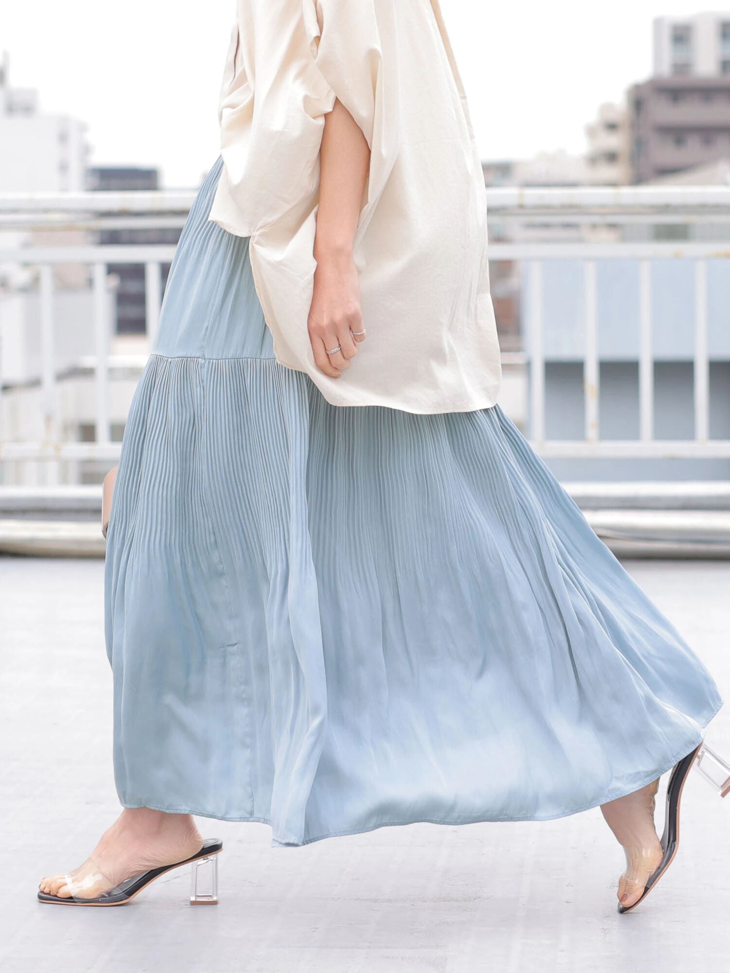 Kin Tiered Pleated Skirt