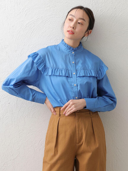 Aomori Stand Frilled Blouse