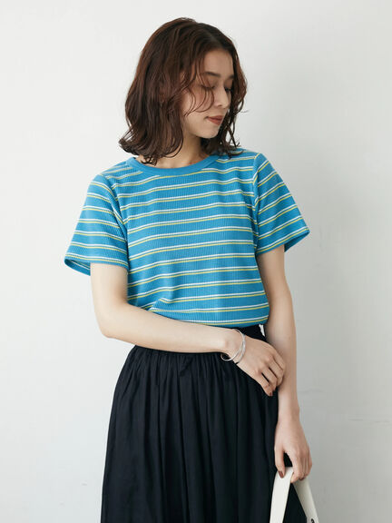 T-shirt garis garis Otaru Border T-Shirt