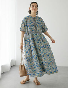 Dress Motif Kaya Cotton Pattern Dress Bobo Tokyo