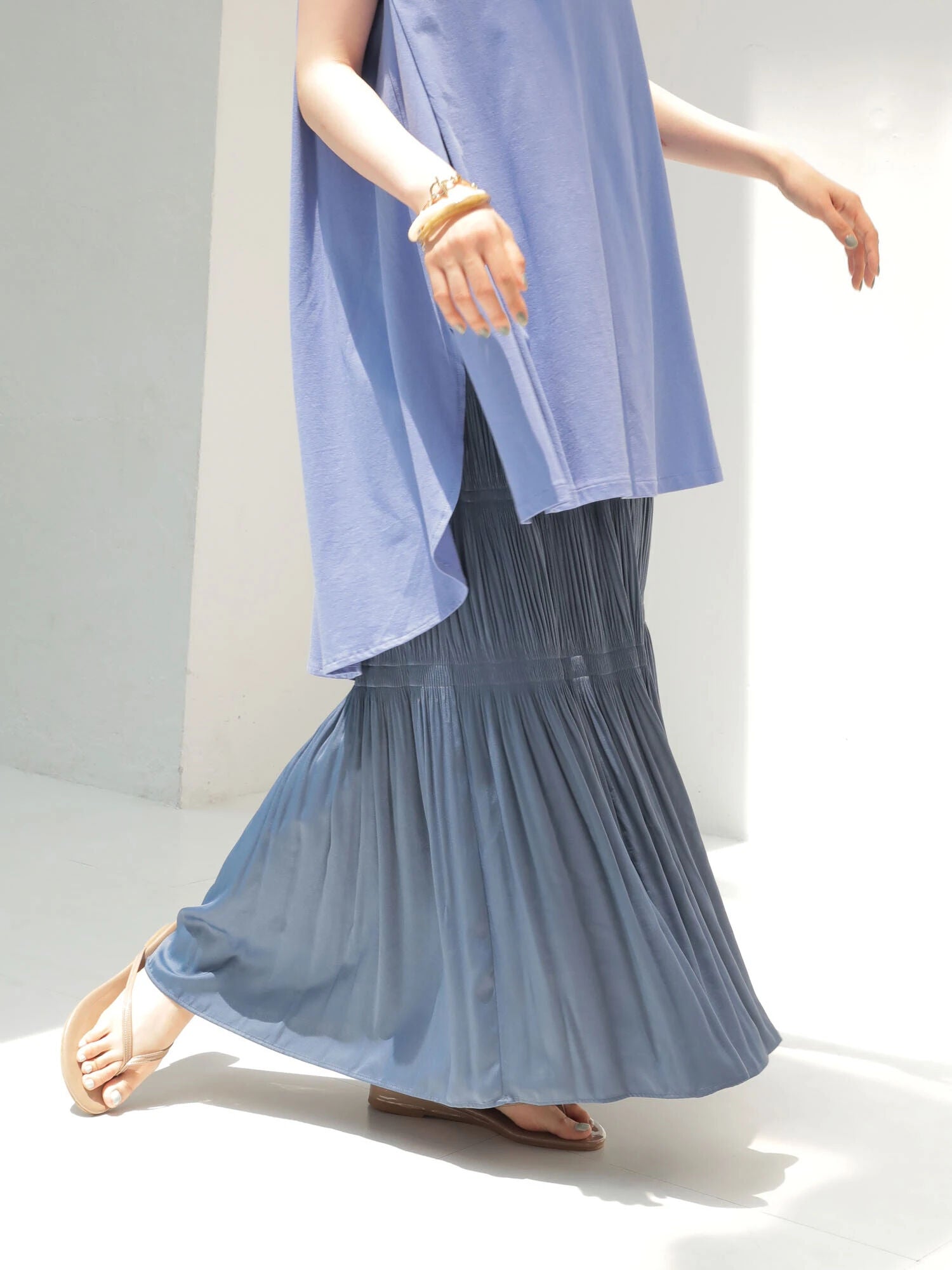 Mei Tiered Pleated Skirt