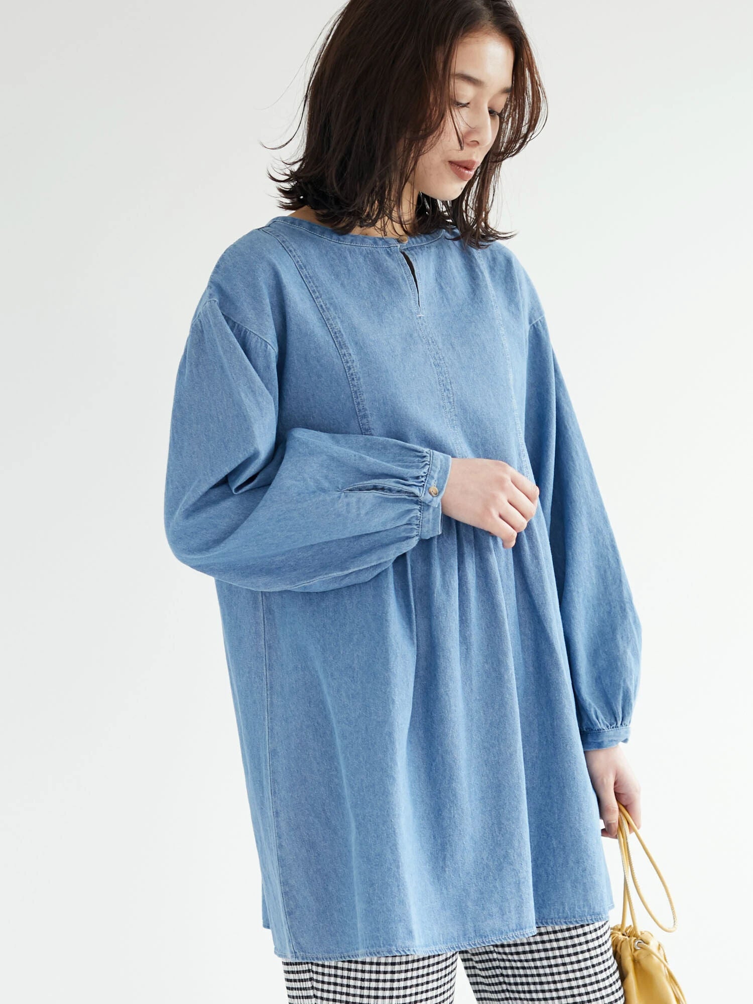 Hena Denim Switching Tunic